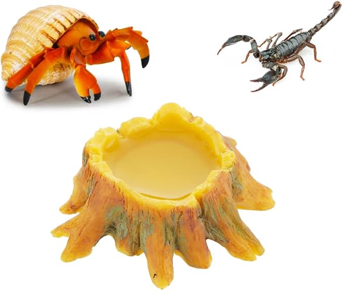 4 Pcs Spider Small Water Bowl, Mini Resin Dish for Tarantula Scorpion Millipede Spider Tiny Reptiles (Tree Root Shape)