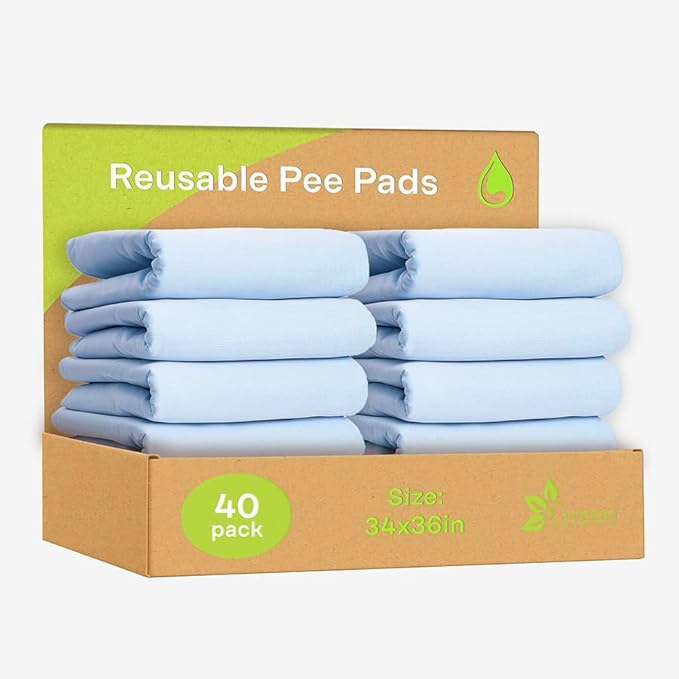 Washable Underpads - Large Bed Pads for use as Incontinence Bed Pads, Reusable Pet Pads, Great for Dogs, Cats, Bunny, Seniors Bed Pad (Pack of 40 — 34x36)