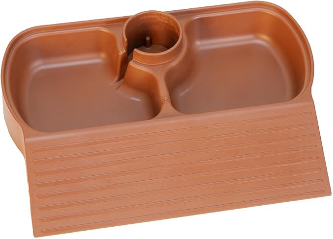 17oz 2 in 1 Terrarium Tank Reptile Food Feeders Bowl, Water Feeder Automatic Water Dispenser Waterer Feeding Accessories, for Geckos Lizards Turtle Bearded Dragons (Red)