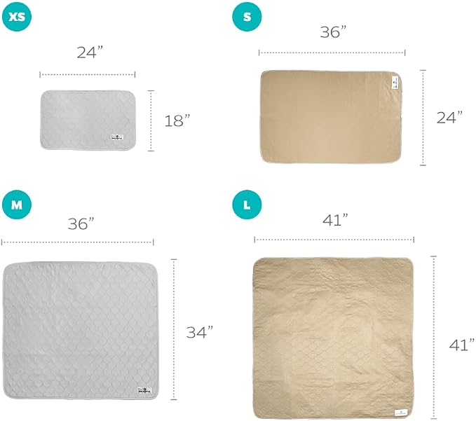 Pet Parents® Pawtect® Pads Washable Pee Pads for Dogs (2pack) of Premium Dog Pee Pads, Waterproof Puppy Pads & Reusable Dog Pads, Whelping Pads & Modern Pee Pads for Dogs (Tan/Grey, 24x36)