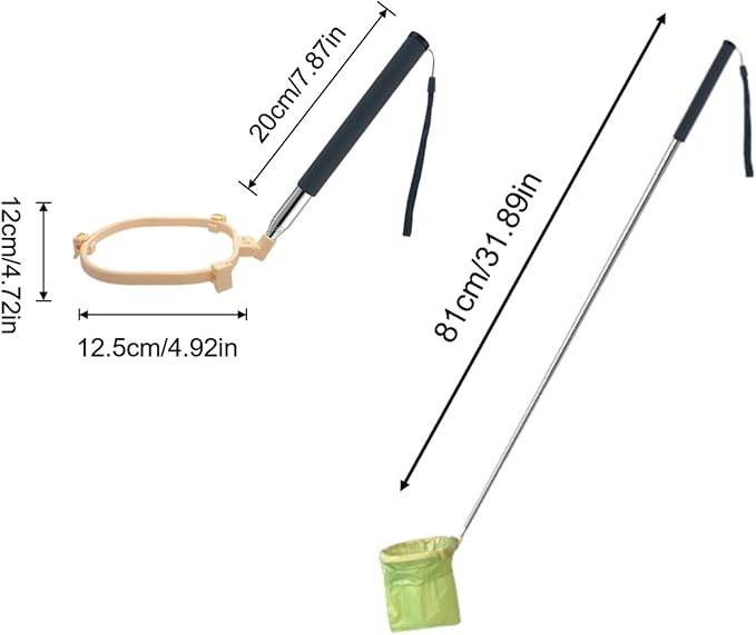 Pooper Scooper – Hands-Free, Bend-Free Dog Poop Catcher, No Cleaning Needed, Portable Dog Waste Pickup Tool for Yard & Walks