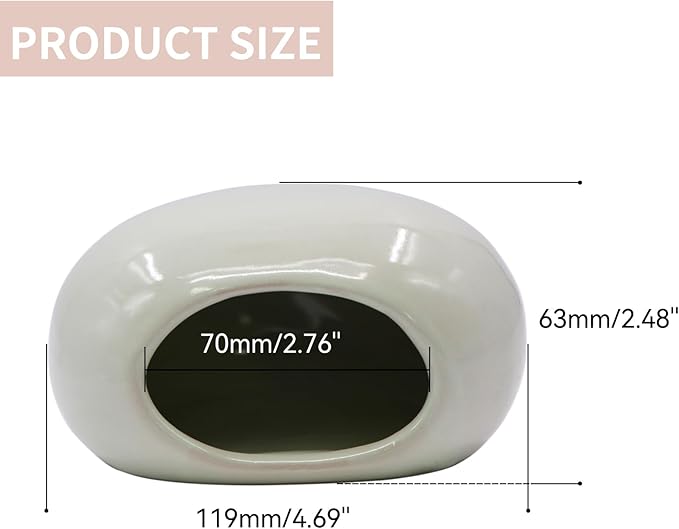 Saim Aquarium Ceramic Cave Decorations, Betta Fish Tank Accessories for Shrimp Cichlid Hiding Breeding Small Fish Bowl Hide Toys Hideout House - Light Green