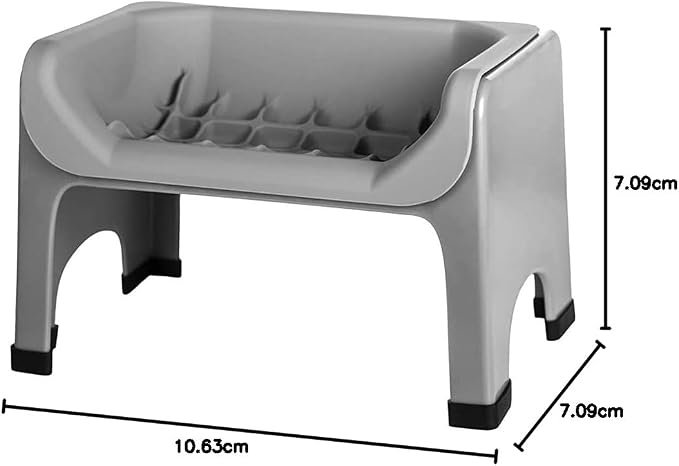 Fluff Trough Elevated Slow Feeder Dog Bowls | Puzzle Cat Bowl with Vet Approved & Non-Toxic Silicone Minimizes Neck Strain | Slow Feeder Bowl Inset Ideal for Flat Face Pets (Grey)