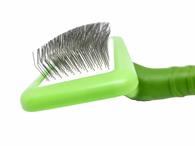 Small Green Grooming Fluffing Brush for Dogs Doodle Poodle Small Dogs