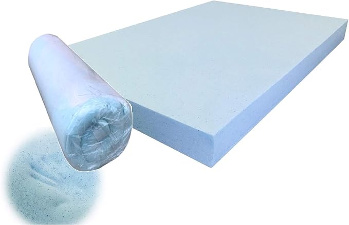 Pet Dog Bed Blue Cooling Gel Infused High Density Solid Memory Foam Pad (47x29x4 inches (2pack))