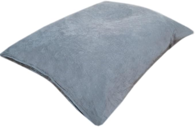 Durable Comfort Micro-Cushion Memory Foam Pet Dog Pillow Bed Waterproof Liner + External Cover for S,M,L Dogs- Complete Set (Gray Microsuede, 48''x29'')