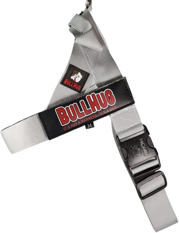 Adjustable Dog Harness– No Pull, No Choke – for English Bulldogs, French Bulldogs, Pugs & Broad-Chested Breeds – Easy, Safe Walks (Silver, Medium)