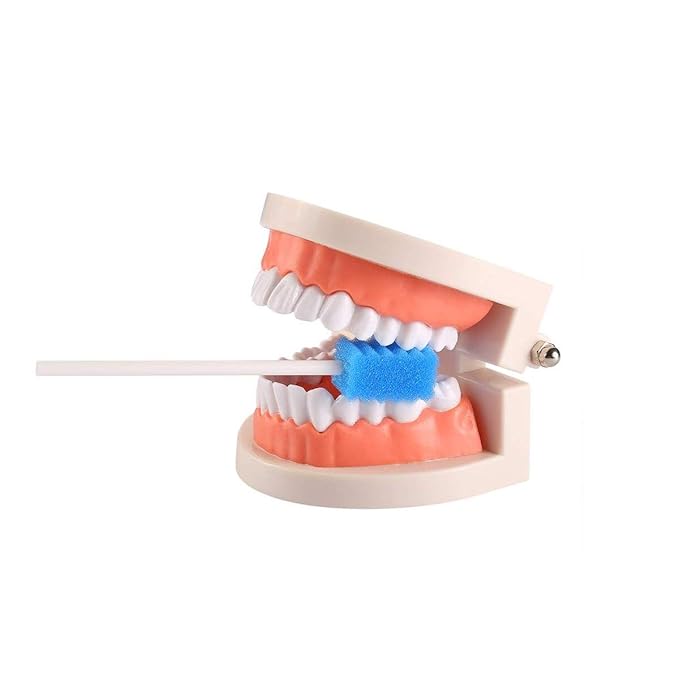 Disposable Oral Care Swabs Tooth Cleaning Mouth Swabs (50 Blue)