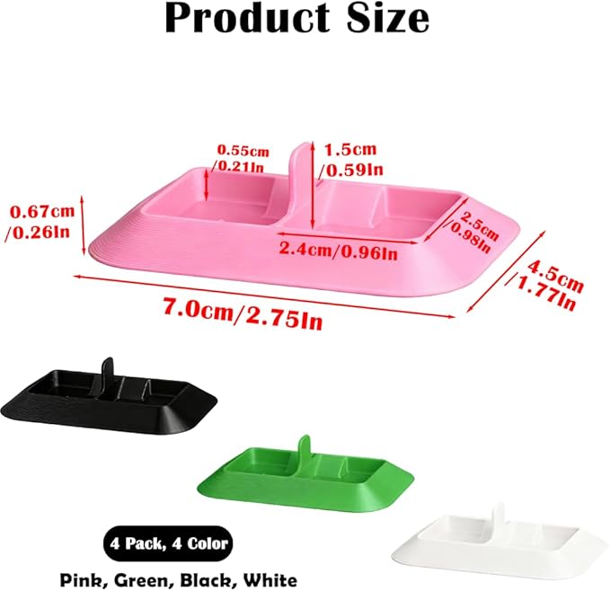 4PCS Dual Isopod Feeding Dish – Tiny Water & Food/Dry & Wet Feeder Bowl for Spiderlings, Juvenile Tarantula, Small Reptiles & Dubia Roaches– Vivarium Accessor