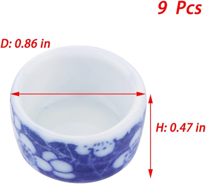 DQITJ 9 Pcs Spider Micro Ceramic Water Bowl, Hermit Crab Mini Dish for Spider Tarantula Hermit Crab Millipede Tiny Reptile
