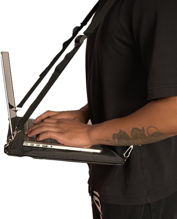 Portable Laptop Harness for Walking – Adjustable Secure Walking Laptop Harness Easily fits upto-16-inch with Flexible Strap
