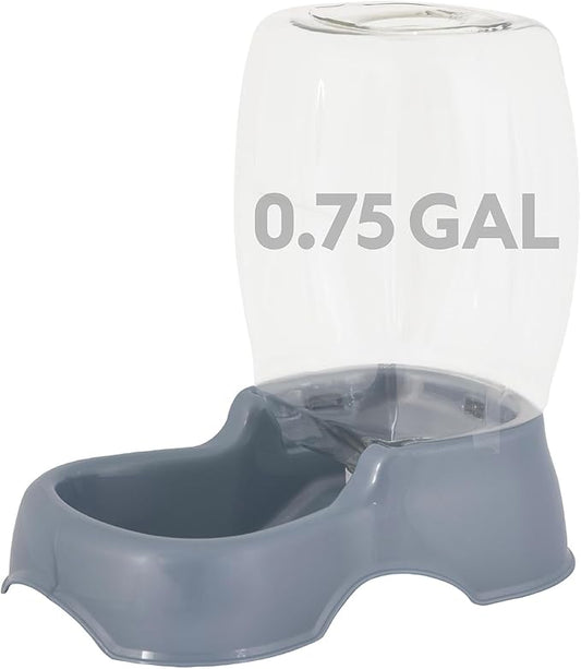 Distributeur d'eau par gravité Pet Cafe pour chats et chiens Petmate – Gamelle pour chats et chiens, fabriqué aux États-Unis, 2,8 litres, gris perle