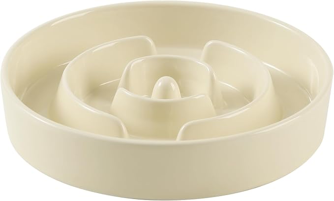 Havniva Dog Bowls Slow Feeder, Ceramic Slow Feeder Dog Bowls for Fast Eater | 1.6 Cups Dog Food Bowl Puzzle Feeder, Slow Feeding Bowls for Medium Breed, Non-Slip Base, Anti-Choking