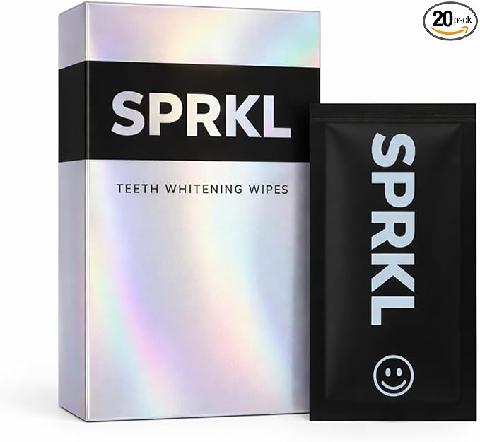 SPRKL Wine Wipes for Teeth – Instant Red Wine Stain Remover, Mint Fresh, 20 Pack Disposable Teeth Wipes