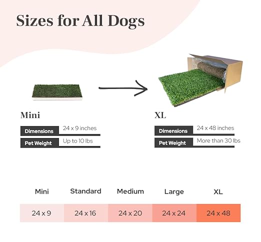 DoggieLawn Real Grass Dog Pee Pads with Tray - XLarge Dog Potty Pad 48x24 | No-cleaning, odor-reducing puppy potty training pad for housebreaking, indoor or outdoor use, real grass, replace when needed