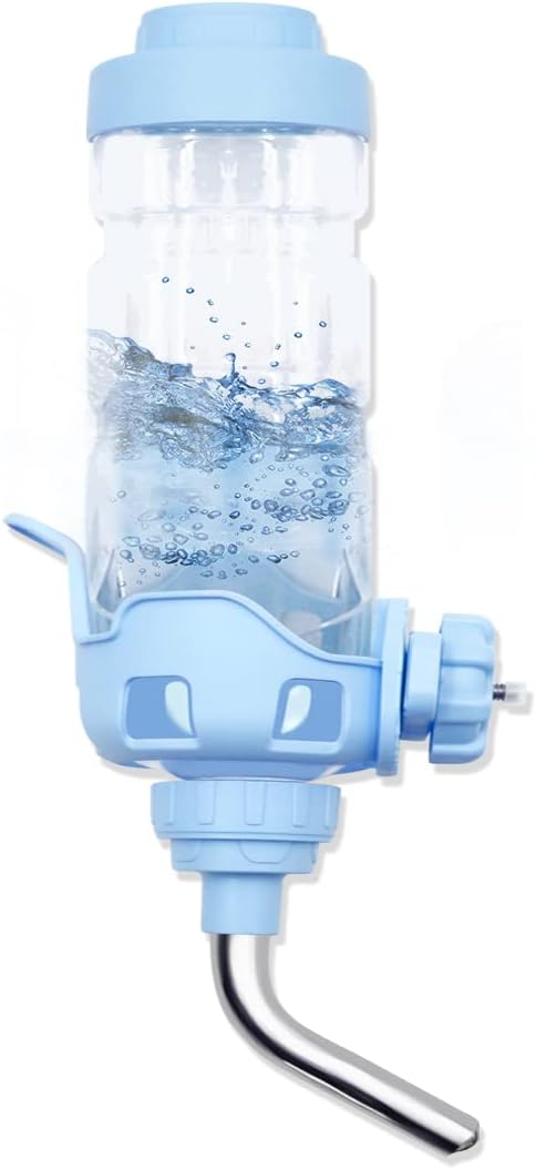 Vannon Dog Water Dispenser for Cage, 20oz Auto Feeding Crate Water Bottle for Dogs, Cats & Rabbits, Pet Nozzle Diameter: 12mm, BPA Free, Blue