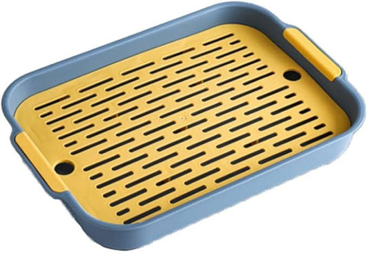 Gigicloud Rabbit Litter Box with Grate, 10.5 x 7.2 Inch Guinea Pig Litter Pan Anti-turnover Pet Toilet Potty Trainer Corner Guinea Pig Training Pan Cage with Toilet Tray For Rabbit Chinchilla Guinea