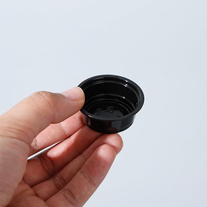 Plastic Gecko Feeding Cups, 0.5 oz Small Terrarium Bowls Reptiles Food Water Feeder Ledge Cups for Lizars,Bearded Dragon,Snake,Frogs (100Pack Black)