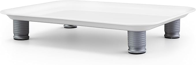 Marsui Ant Proof Pet Food Tray, Waterless Raised Cat Dog Bowl Stand with Adjustable Legs, No-Fill Physical Barrier for Indoor Feeding Station, Kitchen Sweets and Trash Area(43mm-75mm,White)