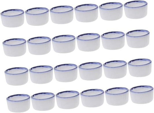 Toyvian 24pcs Reptile Water Bowl Set Ceramic Feeding Sinks for Baby Spiders for Crawling Pets Drainage Design