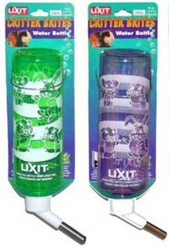 Lixit® Critter Bright Water Bottles for Hamsters, Rabbits, Chinchillas, Ferrets, Guinea Pigs and Other Small Animals - Made in USA (Blue (Pack of 1), 8 Ounce)
