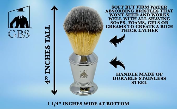 GENTS Men's Grooming Shaving Kit - Butterfly DE Safety Razor, Badger Bristles Brush, Chrome Shaving Soap Bowl, Shaving Soap, Brush and Razor Stand With 10 DE Blades