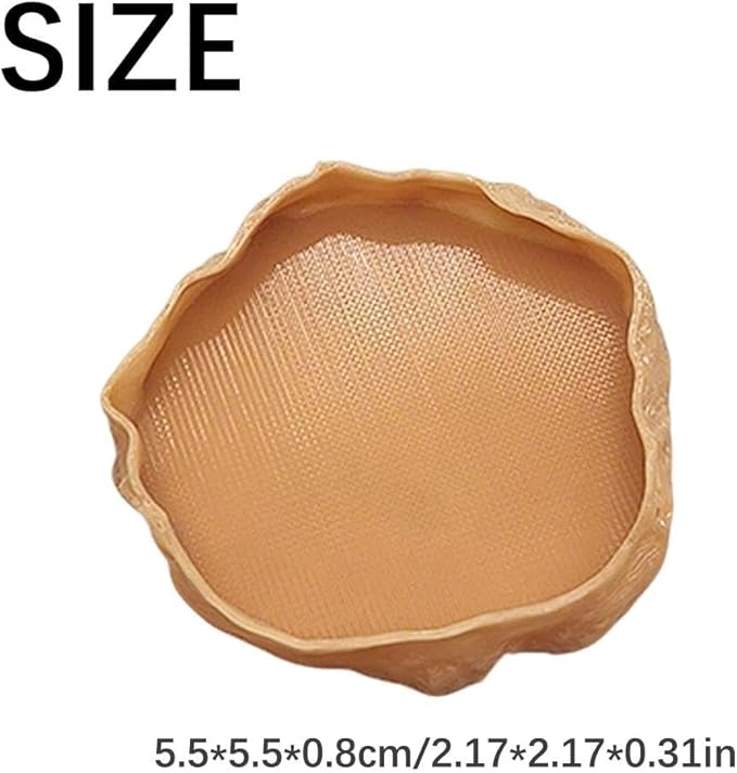 1 PCS Spider Micro Water Bowl Jumping Spider Feeding Dish Tarantula Water Dish for Millipede Gecko Lizard Tarantula Tiny Reptiles (2.17" D, 0.31" H) Brown