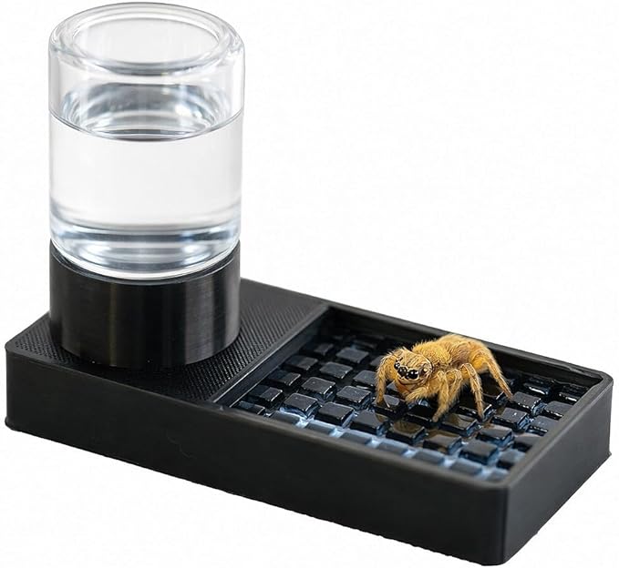Jumping Spider Water Dispenser Jumping Spider Enclosure Accessories Suitable for Tarantulas, Praying Mantises,and Other Small Animal Enclosure Accessories (Black)