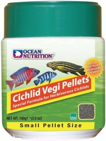 Ocean Nutrition Cichlid Vegi Pellets 3.5-Ounces (100 Grams) Jar - Small Pellet Size