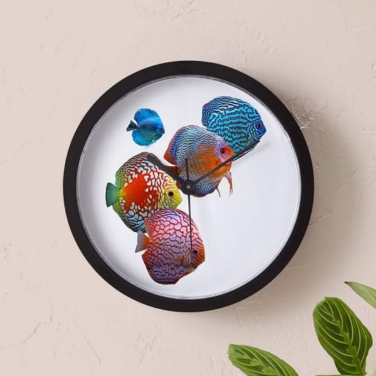 CafePress Discus Fish 10" Wall Clock for Livingroom, Kitchen, or Office