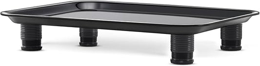 Marsui Ant Proof Pet Food Tray, Waterless Raised Cat Dog Bowl Stand with Adjustable Legs, No-Fill Physical Barrier for Indoor Feeding Station, Kitchen Sweets and Trash Area(43mm-75mm,Black)