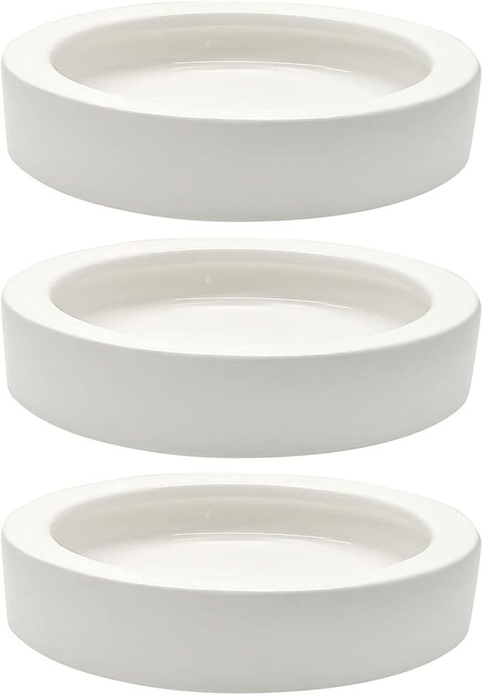 3 Pcs Reptile Food Bowl, Ceramic Water Feeder Bowl for Lizard Anoles Bearded Dragons Crested Gecko Hermit Crabs Triangular