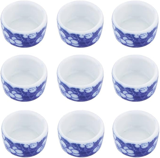 DQITJ 9 Pcs Spider Micro Ceramic Water Bowl, Hermit Crab Mini Dish for Spider Tarantula Hermit Crab Millipede Tiny Reptile