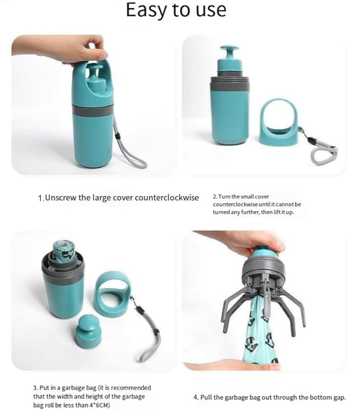 Portable Pet Pooper Scooper,Portable Pooper Scooper for Dogs,Portable Poop Scooper with Bags,Pooper Scoopers with Bag Attachment,with 15/60/120 PCS Bag Attachment. (120, Bags)