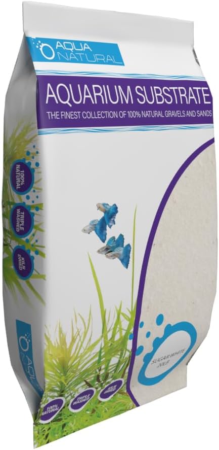 Aqua Natural Sugar White Sand 10lb Substrate for aquascaping, Aquariums, vivariums and terrariums (Pack of 4)