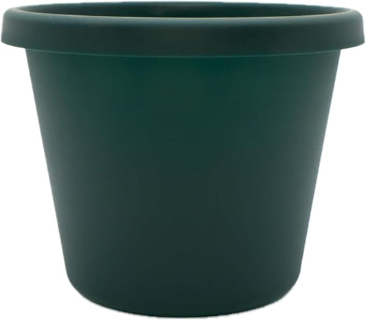 The HC Companies Prima Round Plastic Plant Pot w/Rolled Rim - Lightweight & UV Resistant Flower Pot for Herbs & More - Outdoor & Indoor Plant Pots w/Drainage (12 inch, Evergreen, Pack of 1)