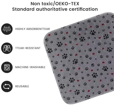 Washable Pee Pads for Dogs,2 Pack Extra Large 54"x54" Super Absorbent Reusable Puppy Pads,Non-Slip 100% Waterproof Dog Pee Pads,Pet Training Pads for Couch, Crate,Potty Training,Floor
