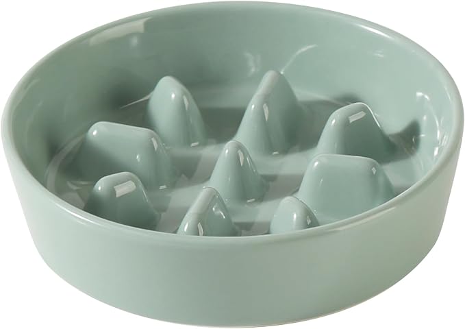 Havniva Dog Bowls Slow Feeder, Ceramic Slow Feeder Dog Bowls for Fast Eater | 0.9 Cups Dog Food Bowl Puzzle Feeder, Slow Feeding Bowls for Small Breed, Non-Slip Base, Anti-Choking