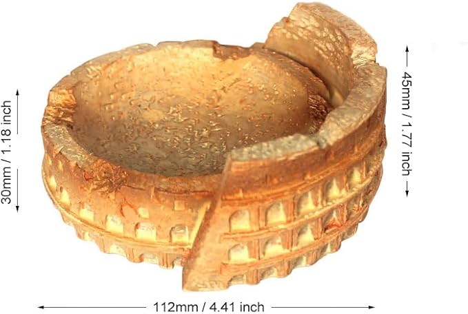 Reptile Feeding Dish Bowl,Reptile Rock Food/Water Dish for Reptiles,Amphibians,Bearded Dragon,Lizard,Frog,Gecko,Tortoise,Hermit Crab and Other Little Critters,Made from Premium Resin(Colosseum)