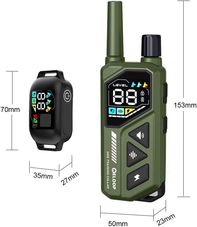 Smart Dog Training Collar for 2 Dogs, 2-in-1 Remote Control Shock Collar with AI Anti-Barking Device for Small/Medium,/Large Dogs, IPX7 Waterproof