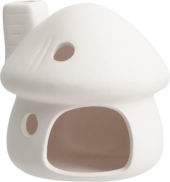 Saim White Ceramic Mushroom Aquarium Decor, Fish Tank Hideout Cave, Betta Shrimp Pleco Goldfish Breeding Hiding Shelter Ornament