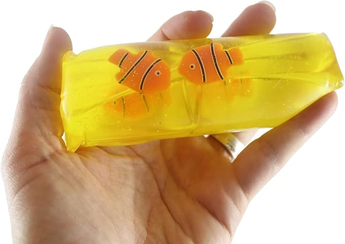 3 Different Animal Filled Water Trick Snakes - Filled with Clownfish, Dinosaurs and Sea Creatures - Stress Toy - Slippery Tricky Wiggly Wiggler Tube - Squishy Wiggler Sensory Fidget Ball
