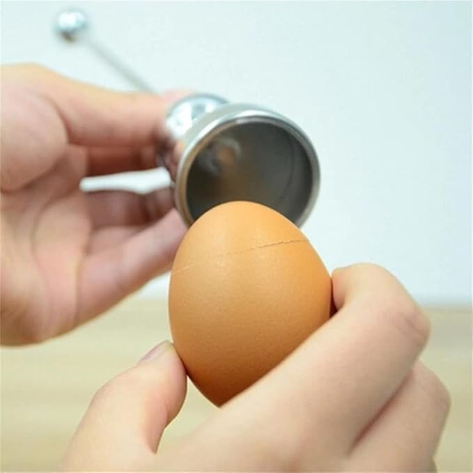 Stainless Steel Eggshell Opener French Measuring Ball Egg Cutting Beater Kitchen Tool Cooked