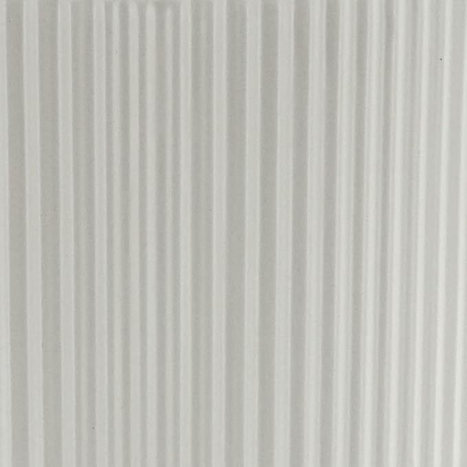Amazon Basics Fluted Ceramic Planters for Indoor Outdoor Plants, Round Flower Pots with Drainage Hole, Set of 3, 6 inch, 8 inch, 10 inch, White