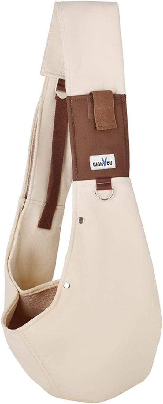 Wakytu Dog Sling Carrier for Small Dogs,Front Dog Carrier | with Adjustable Strap,Hands Free Pet Bag for Chest - Suitable for Puppy, Small Dogs, and Cats for Outdoor Travel,15 lbs