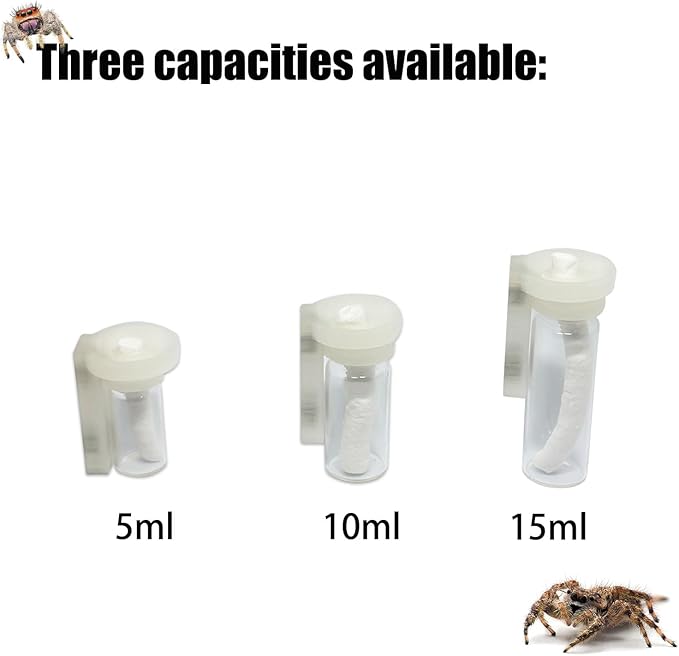 Jumping Spider Water Dispenser, Magnetic Hanging Feeder,Suitable for Jumping Spiders,Tarantulas, Praying Mantises,Arboreal Animals, and Other Small Animal Enclosure Accessories (Transparent, 5ML)