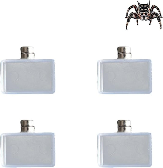 4 Pack Jumping Spider Accessories, Tiny Water Dish with Magnet for Jumping Spider, Tarantula Enclosure Accessories, Little Food Bowl for Jumping Spider, Tarantula, Other Small Pets