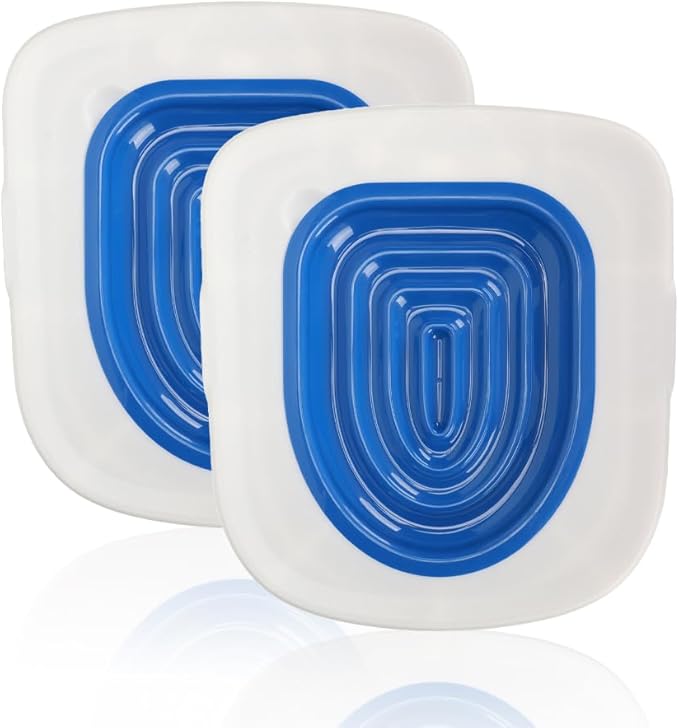 Cat Toilet Training Kit – Litter Box Alternative with Tray, Reusable Potty Seat Adapter for Cats & Kittens, Hygienic Flushable Urinal, Includes Step by Step Trainer Seat(Blue)