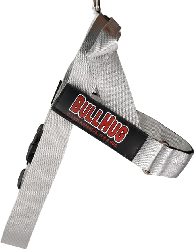 Adjustable Dog Harness– No Pull, No Choke – for English Bulldogs, French Bulldogs, Pugs & Broad-Chested Breeds – Easy, Safe Walks (Silver, Large)