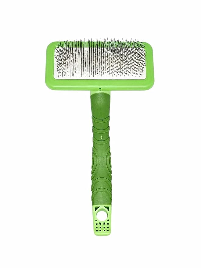 Small Green Grooming Fluffing Brush for Dogs Doodle Poodle Small Dogs